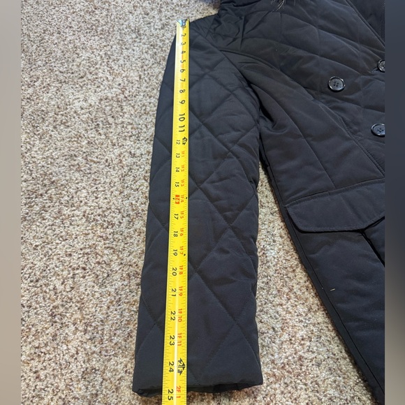 European long puffer coat with fox fur collar , M - Picture 10 of 16